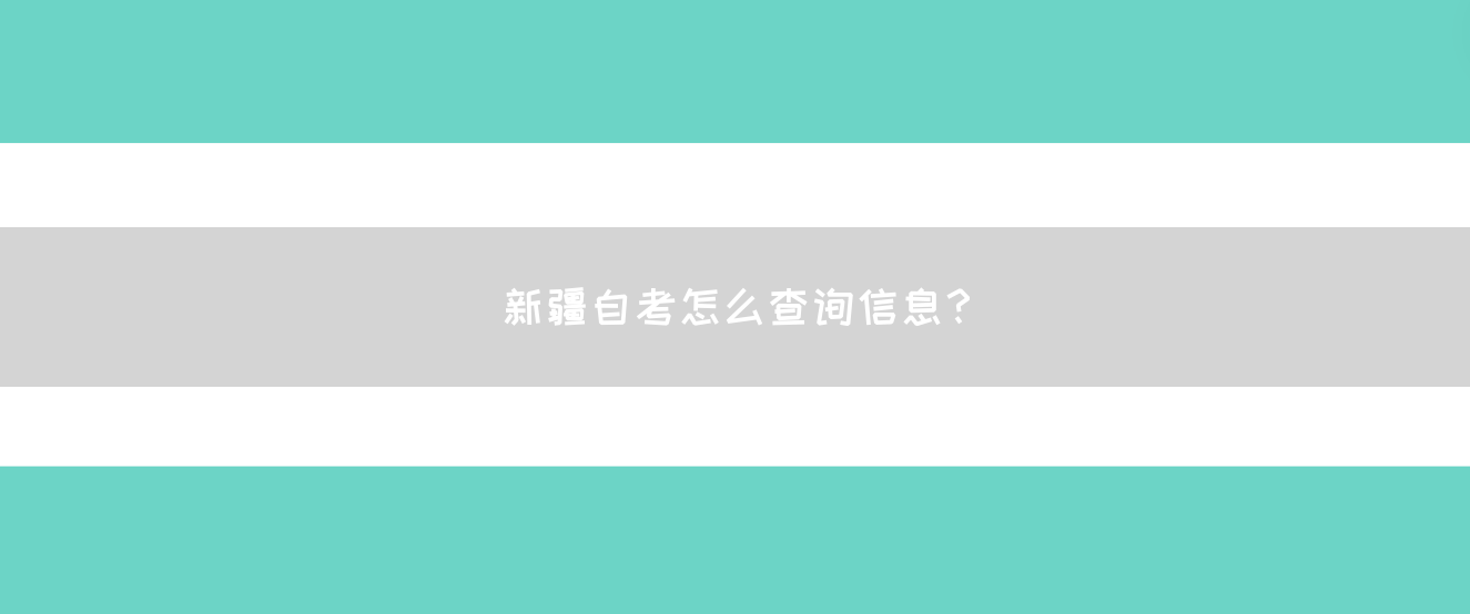 新疆自考怎么查询信息？